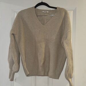 Madewell Cream V-Neck Sweater